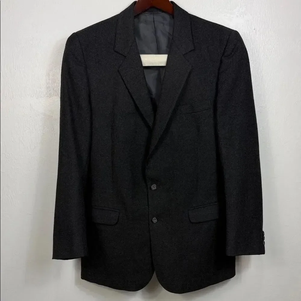 Gladstone London Pure New Wool Blazer Gray 2-Button Jacket Size M